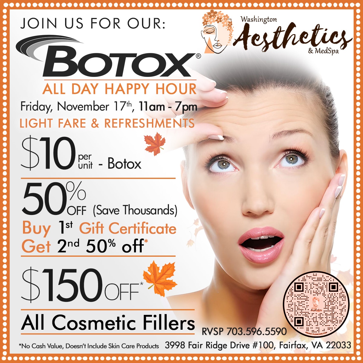 BOTOX $10 per unit ALL DAY Fairfax VA , Join Our Botox Happy Hour